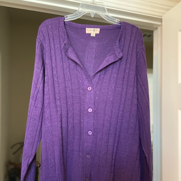 Purple Button-up Sweater - Picture 4 of 6